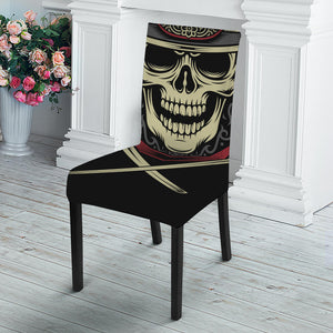 Samurai Warrior Skull Print Dining Chair Slipcover