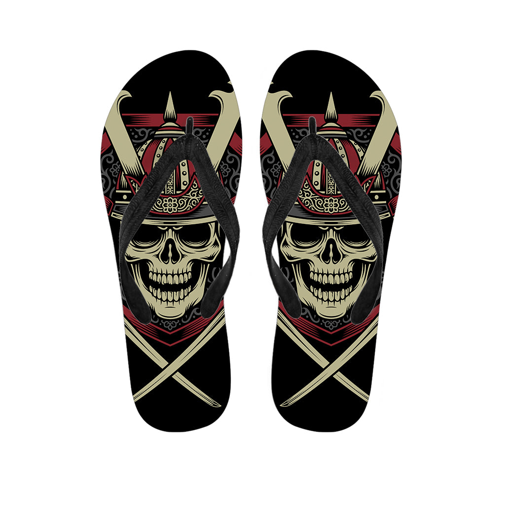 Samurai Warrior Skull Print Flip Flops