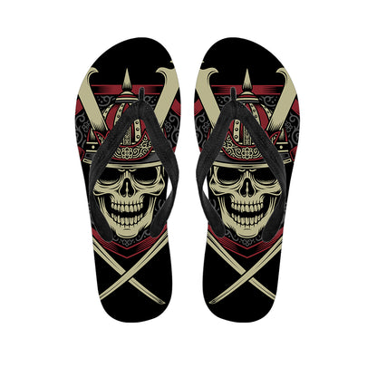 Samurai Warrior Skull Print Flip Flops