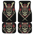 Samurai Warrior Skull Print Front and Back Car Floor Mats