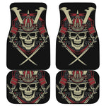 Samurai Warrior Skull Print Front and Back Car Floor Mats
