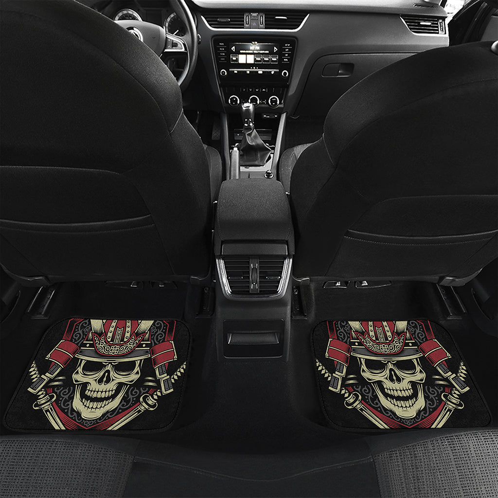 Samurai Warrior Skull Print Front and Back Car Floor Mats