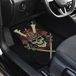 Samurai Warrior Skull Print Front and Back Car Floor Mats