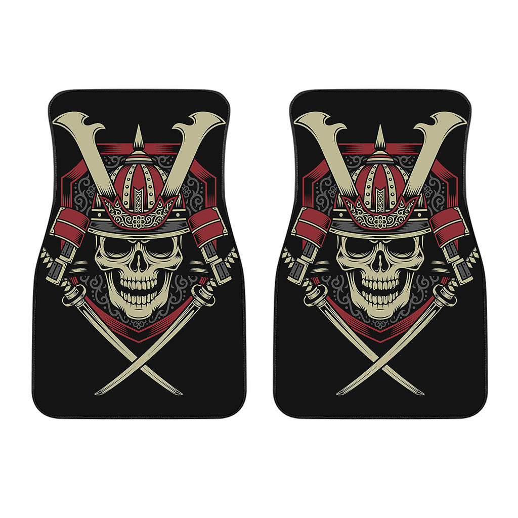 Samurai Warrior Skull Print Front Car Floor Mats