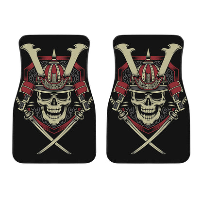 Samurai Warrior Skull Print Front Car Floor Mats