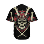 Samurai Warrior Skull Print Men's Baseball Jersey