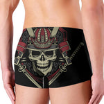 Samurai Warrior Skull Print Men's Boxer Briefs