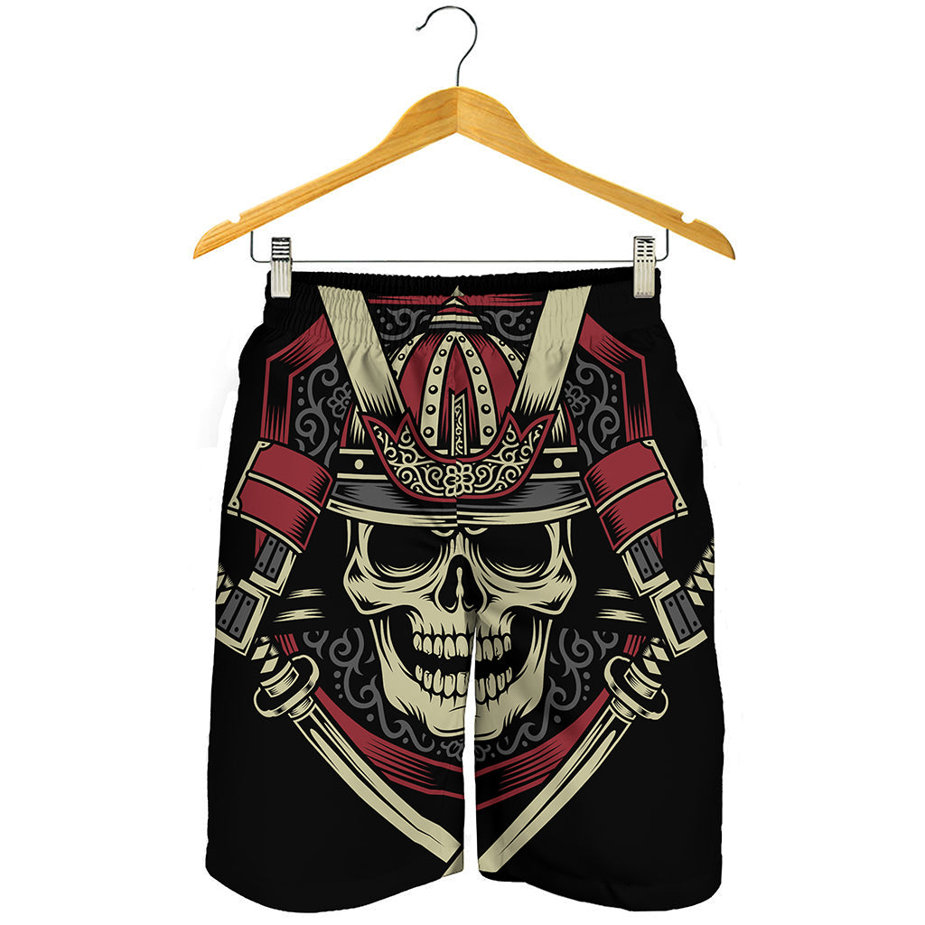 Samurai Warrior Skull Print Men's Shorts