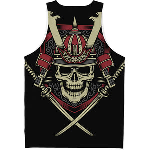 Samurai Warrior Skull Print Men's Tank Top