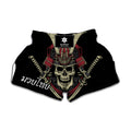 Samurai Warrior Skull Print Muay Thai Boxing Shorts