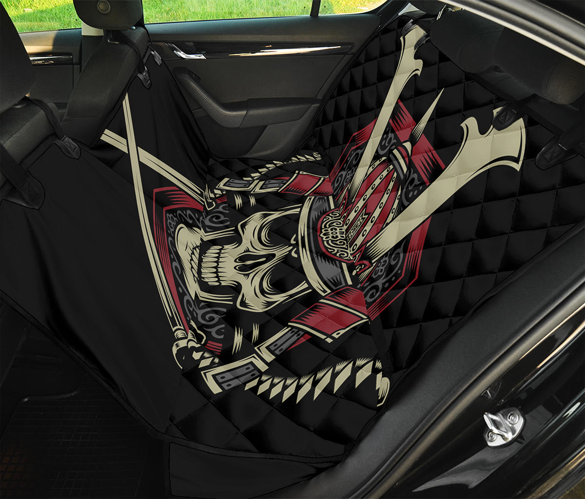 Samurai Warrior Skull Print Pet Car Back Seat Cover