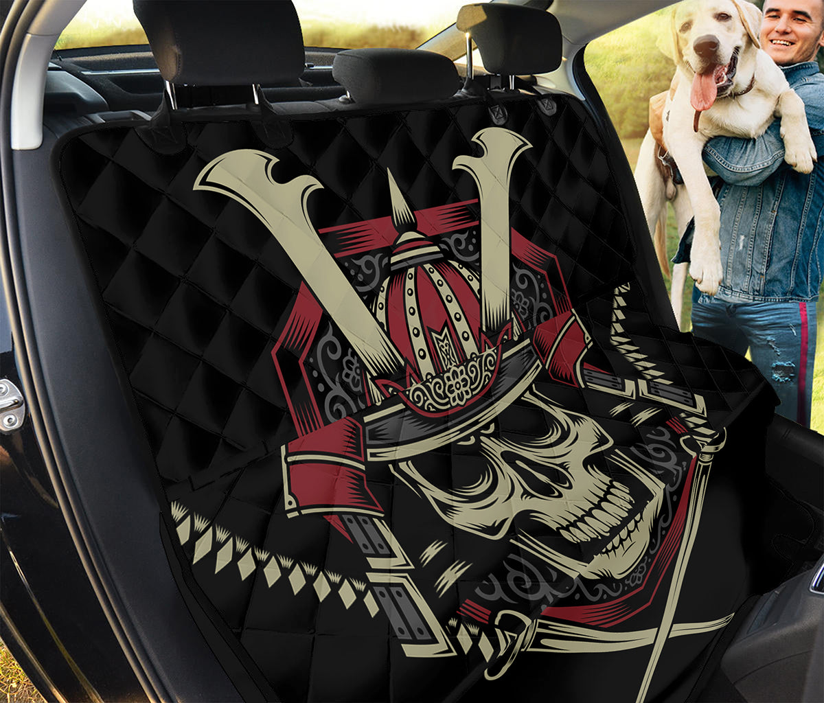 Samurai Warrior Skull Print Pet Car Back Seat Cover