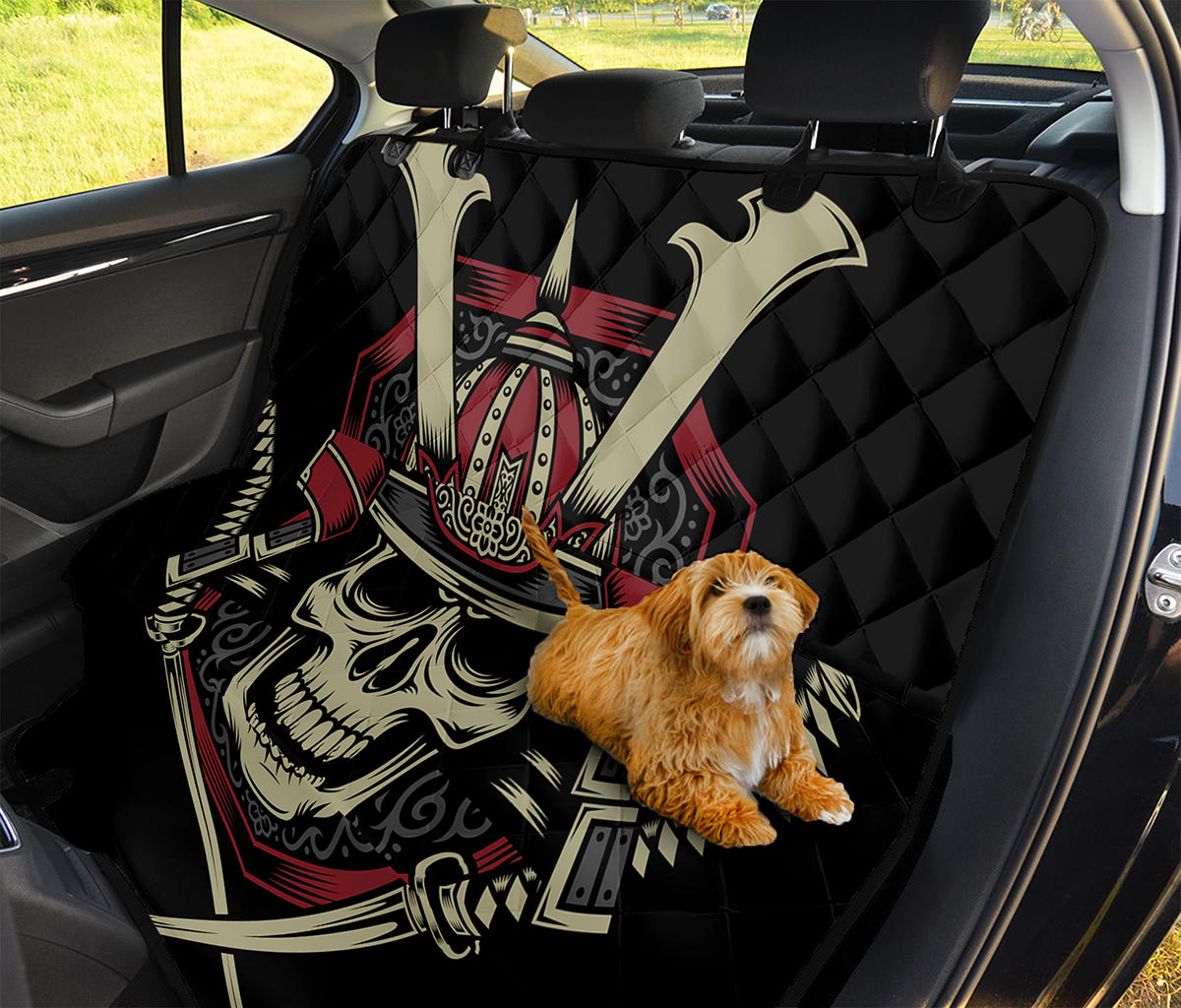 Samurai Warrior Skull Print Pet Car Back Seat Cover