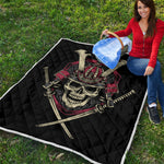 Samurai Warrior Skull Print Quilt