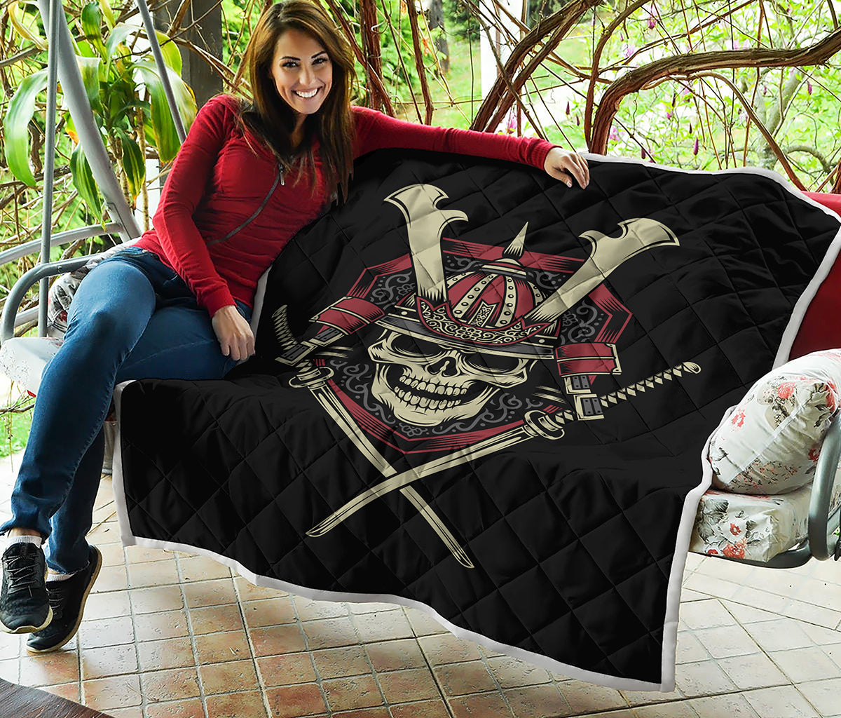 Samurai Warrior Skull Print Quilt