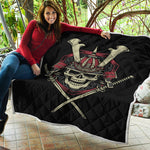 Samurai Warrior Skull Print Quilt