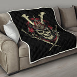 Samurai Warrior Skull Print Quilt