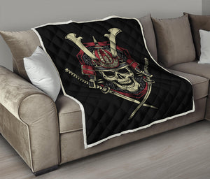 Samurai Warrior Skull Print Quilt