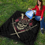 Samurai Warrior Skull Print Quilt