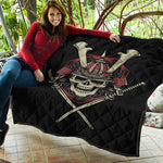 Samurai Warrior Skull Print Quilt