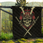 Samurai Warrior Skull Print Quilt