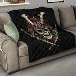 Samurai Warrior Skull Print Quilt