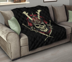 Samurai Warrior Skull Print Quilt