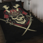 Samurai Warrior Skull Print Quilt Bed Set