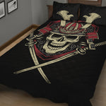 Samurai Warrior Skull Print Quilt Bed Set
