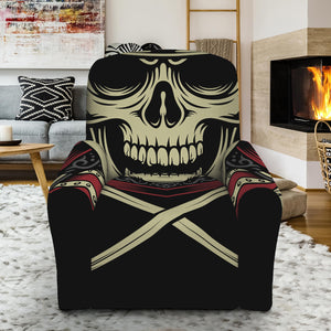 Samurai Warrior Skull Print Recliner Slipcover