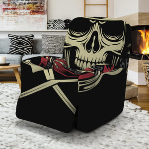 Samurai Warrior Skull Print Recliner Slipcover