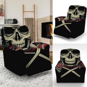 Samurai Warrior Skull Print Recliner Slipcover