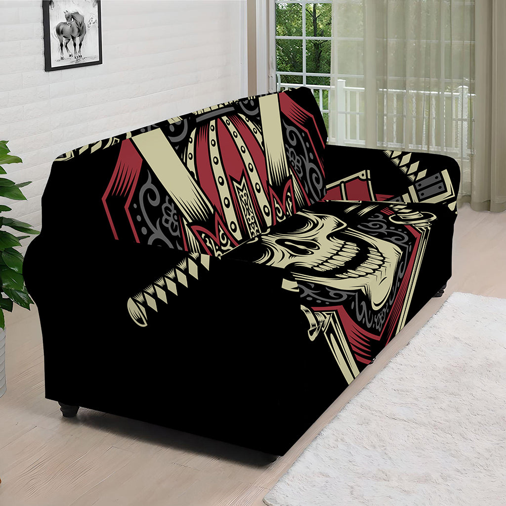 Samurai Warrior Skull Print Sofa Cover