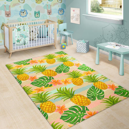 Sand Beach Pineapple Pattern Print Area Rug GearFrost