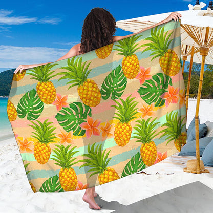 Sand Beach Pineapple Pattern Print Beach Sarong Wrap