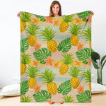 Sand Beach Pineapple Pattern Print Blanket