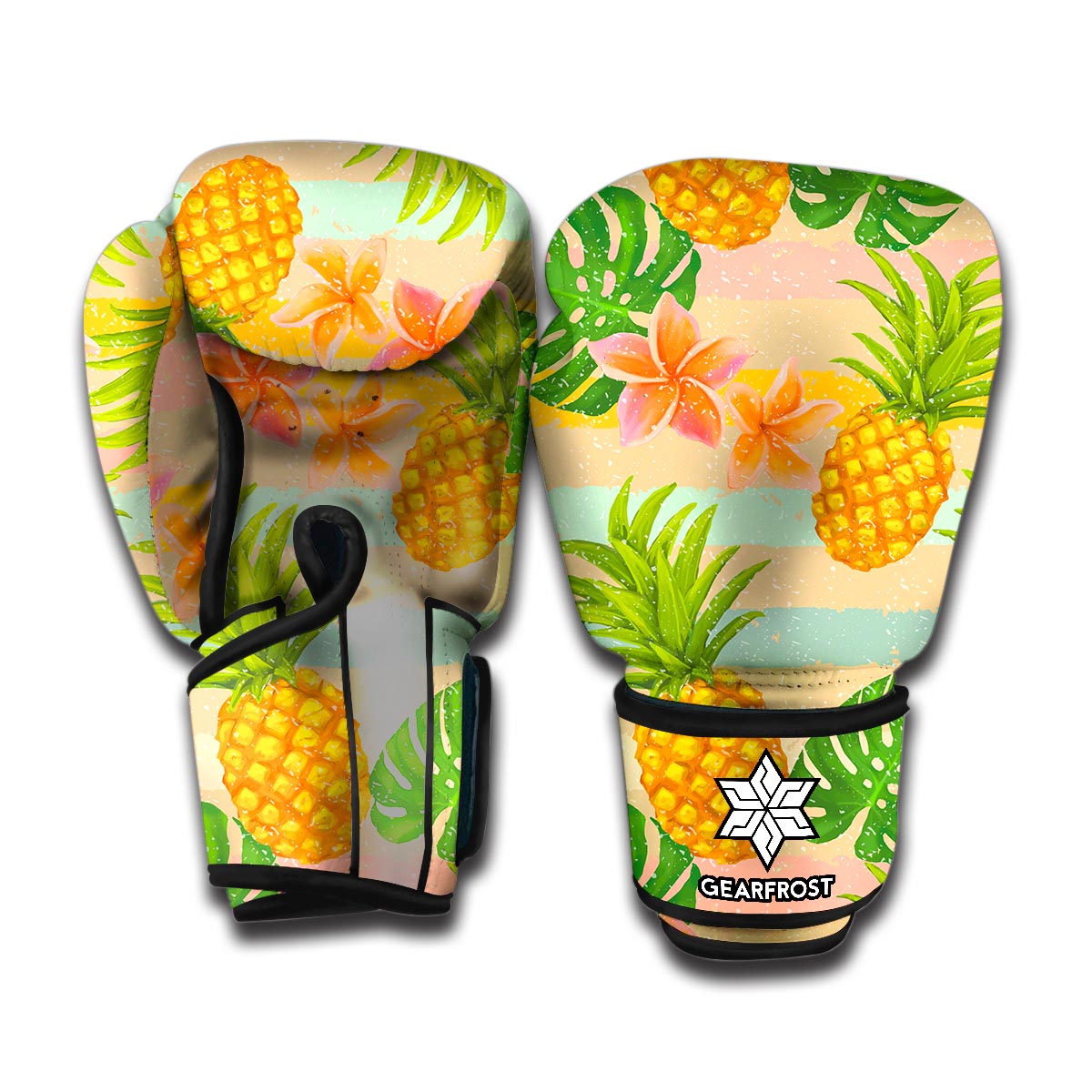 Sand Beach Pineapple Pattern Print Boxing Gloves
