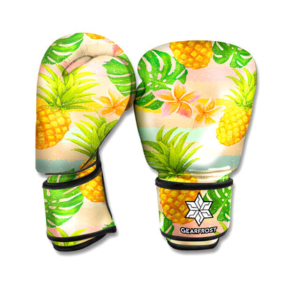 Sand Beach Pineapple Pattern Print Boxing Gloves