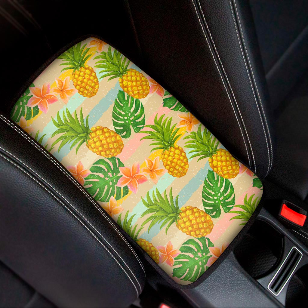 Sand Beach Pineapple Pattern Print Car Center Console Cover