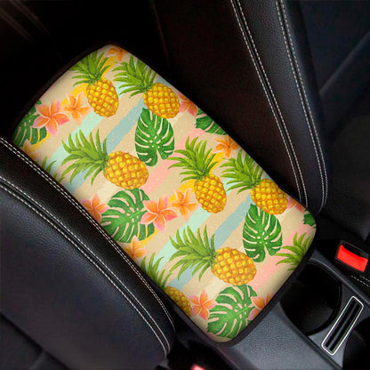 Sand Beach Pineapple Pattern Print Car Center Console Cover