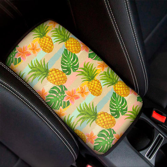 Sand Beach Pineapple Pattern Print Car Center Console Cover