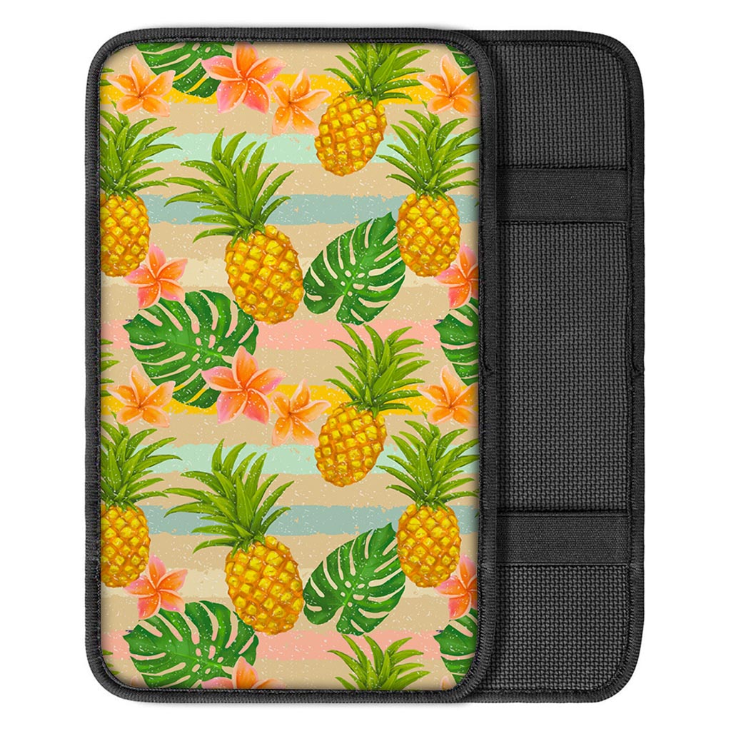 Sand Beach Pineapple Pattern Print Car Center Console Cover