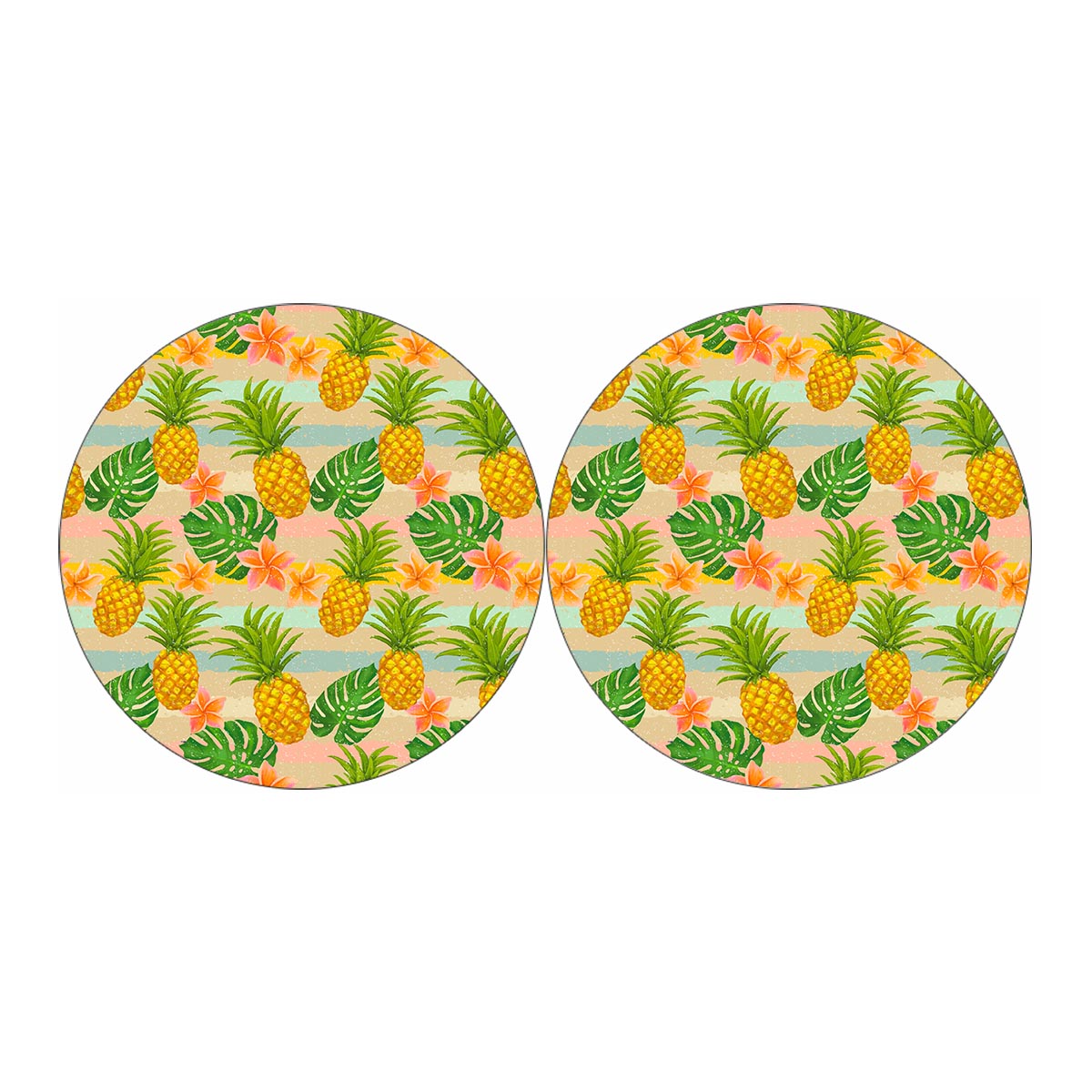 Sand Beach Pineapple Pattern Print Car Coasters