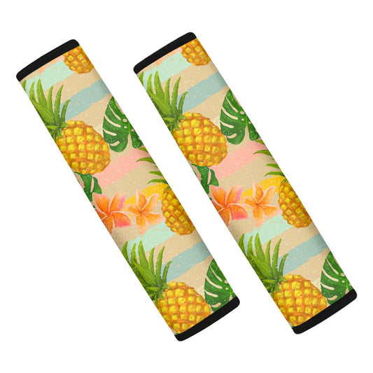Sand Beach Pineapple Pattern Print Car Seat Belt Covers