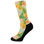 Sand Beach Pineapple Pattern Print Crew Socks