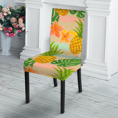 Sand Beach Pineapple Pattern Print Dining Chair Slipcover