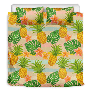 Sand Beach Pineapple Pattern Print Duvet Cover Bedding Set