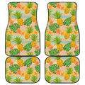 Sand Beach Pineapple Pattern Print Front and Back Car Floor Mats