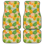 Sand Beach Pineapple Pattern Print Front and Back Car Floor Mats
