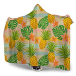 Sand Beach Pineapple Pattern Print Hooded Blanket